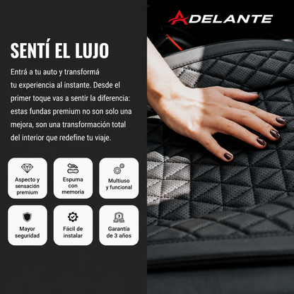 [TAMAÑO UNIVERSAL] Funda Protectora para Asientos de Auto + Set de Alfombras y Cubrevolante de Regalo