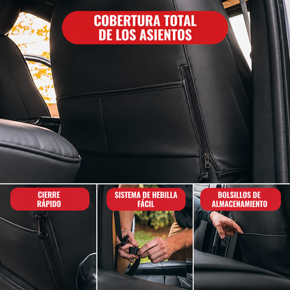 [TAMAÑO UNIVERSAL] Funda Protectora para Asientos de Auto + Set de Alfombras y Cubrevolante de Regalo