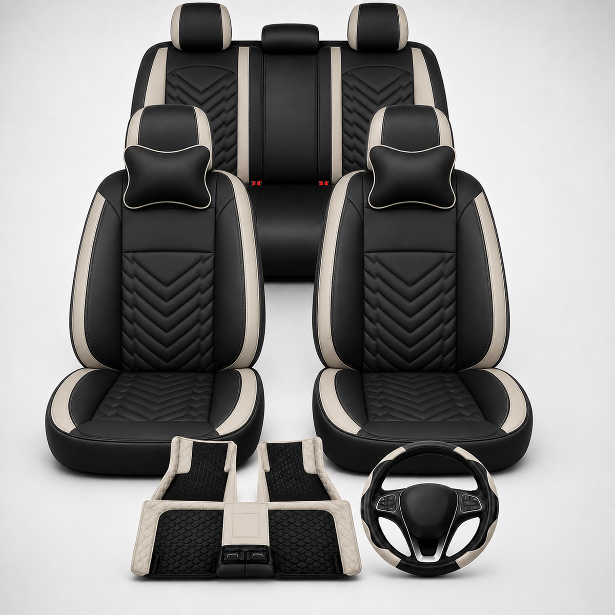 [TAMAÑO UNIVERSAL] Funda Protectora Vector para Asientos de Auto + Set de Alfombras y Cubrevolante de Regalo