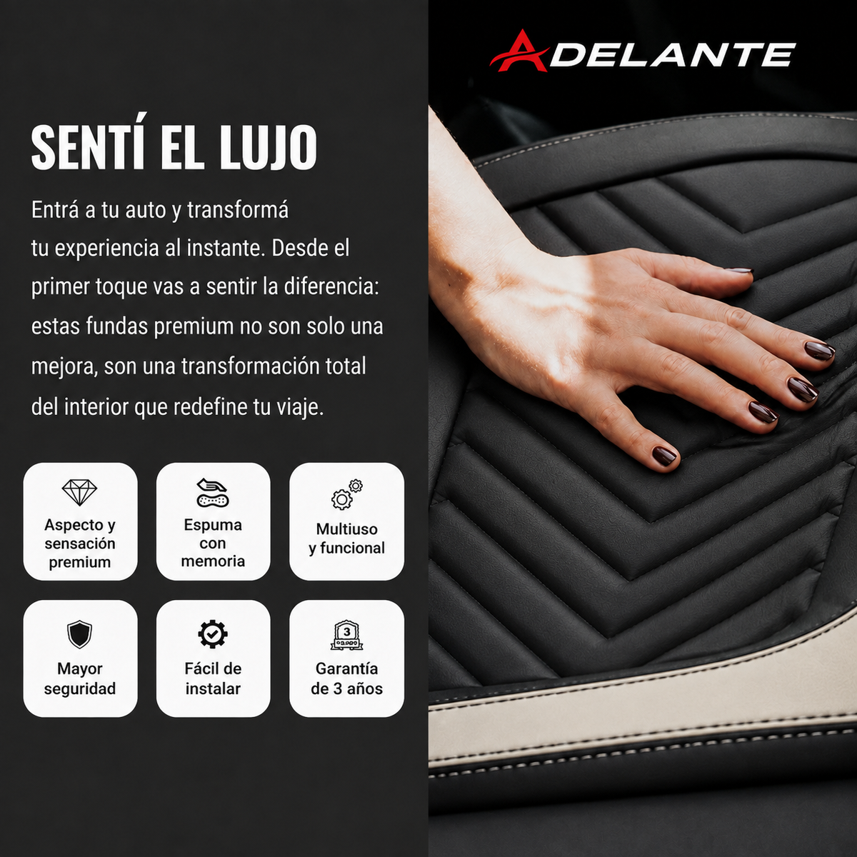 [TAMAÑO UNIVERSAL] Funda Protectora Vector para Asientos de Auto + Set de Alfombras y Cubrevolante de Regalo